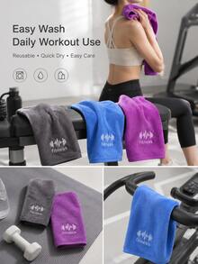 Handuk Olahraga Penyerap Keringat, Tersedia dalam 2 Ukuran, Terbuat dari Kain Mikrofiber, Desain Tepi Panjang, Lembut saat disentuh, Efektif menyerap keringat, Cocok untuk Gym, Lari, dan Olahraga Dalam/Luar Ruangan Lainnya - MultiWarna - View 3