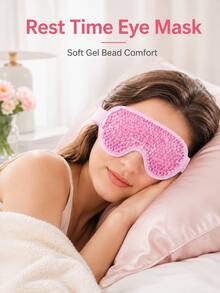 2pcs/Set Reusable Cold & Hot Gel Face Mask And Eye Mask, Cooling Ice Compress For Eye Puffiness, Dark Circles And Eye Bags, Moisturizing Relaxing Sleep Eye Mask, Suitable For All Skin Types, Travel Essential, Best Christmas Gift For Women - Multicolor - View 6