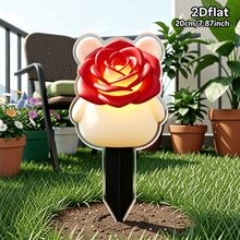 2D Acryl Bodenstecker Muster Kollektion, Pilz Schnecke Regentropfen Blumen Zweig, Birnenblüte Hirsch Perle Blumenkorb, Apfel Bär Apfel Blumenkorb, Schneebär Rote Rose Warmes Licht, Muschel Meerjungfrau Kürbis Blumenlampe - A - Übersicht 9