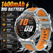 GAWSUG Rugged Smartwatch 1.7" HD 1400mAh Battery LED Flashlight Bluetooth Call Health Monitor IP68 Tactical Watch For Men Women - View 16