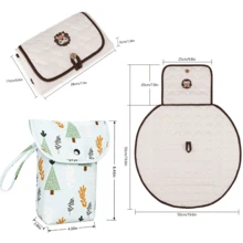 Benxoine 1 Set Baby Diaper Changing Pad With Cute Pattern Diaper Storage Bag, Portable Travel Organizer Bag, Suitable For Newborn Care - Lion - View 2