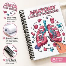 Human Anatomy Labeling Practice Spiral Notebook, Colorful Respiratory System Lung Hand-Drawn Illustration Cover, Human Organ Fill-In Practice Manual, Can Hand-Draw And Label Human Anatomy Structures, Suitable For Medical Students And Biology Learners To Consolidate Human Body Knowledge, Black Spiral Binding For Easy Flat Writing, Fun Human Biology Learning Material, Classroom Self-Study Auxiliary Workbook, Medical Introductory Cognitive Tool Book, Student Biology Popular Science Learning Notebook, Human Structure Identification Training Picture Book - Style 1 - View 4