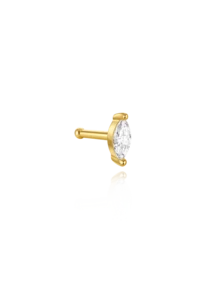 1pc 925 Sterling Silver Sparkling Zirconia Earrings Studs For Women 18K Gold Plated Small Cartilage Piercing Earring Hypoallergenic For Birthday Jewelry - Gold - View 21