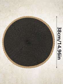 4/6pcs 15 Inch Black Round Woven Placemats, Washable, Wipeable, Heat-Resistant, Suitable For Holiday Parties, Indoor/Outdoor Daily Use, Birthday Parties, Wedding Dinners, Home Kitchen Dining Table Decoration Non-Slip Mats - Brown - View 16