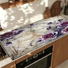 1pc Dish Drying Mat, Coffee Machine Mat, Vintage Purple Rose Spider Web Pattern Dish Drying Mat, Absorbent Quick-Drying Table Mat, Suitable For Kitchen Dining Table, Restaurant Countertop, Create Elegant Dining Environment, Multi-Purpose Drying Mat, Home Gift, Desktop Decoration - XYLSD-1005 - View 13