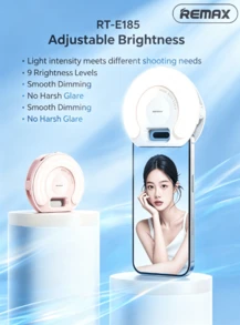 REMAX Portable Clip-On Phone Ring Light, 3 Colors 9 Levels Dimmable, Long Battery Life, Ideal For Selfies, Live Streaming, Travel, And Short Video Shooting - Multicolor - View 5