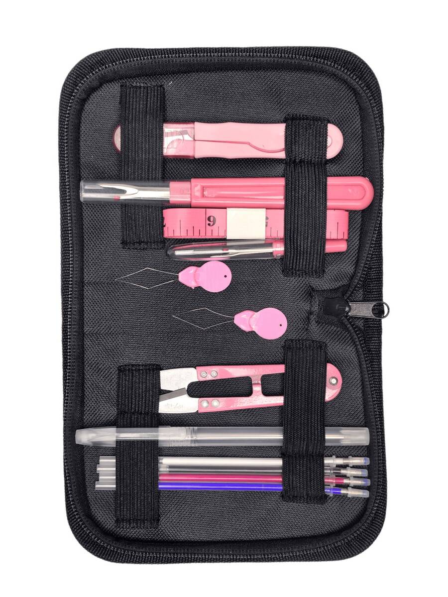 12pcs Portable Sewing Tool Set With Zipper Storage Bag, Cute Sewing Accessories Kit, Includes Seam Ripper, Thread Snips, Needle Threader, Tape Measure, Sewing Marking Pen, Compact Sewing Tools For Clothing Repair, Quilting, Embroidery And DIY - Sewing Set - View 1