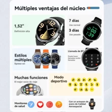 JIDITECH Smartwatch de moda - Relojes para hombre de alta gama Pantalla AMOLED 3D curva, correa de titanio (incluye 2 correas), armazón de acero de grado aeronáutico. Decenas de esferas intercambiables, más de 100 modos deportivos, monitoreo de salud, llamadas Bluetooth, carga inalámbrica. - RELOJ DORADO 5 - Ver 2
