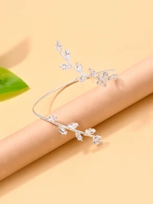 1pc Floral Arm Cuff Bracelet, Versatile Flower Bangle, Fashionable Evening Party Accessory - Flower - View 5
