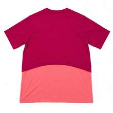 Nike Dri-FIT Large Swoosh Two-Piece Look Short-Sleeve T-Shirt, Magenta And Light Red, Unisex - Hot Pink - View 2