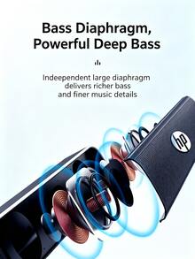 HP WS10 High-Performance Speaker, Stereo Output, Bass Optimization, Elongated Design, Home Desktop, Black - Black - View 3