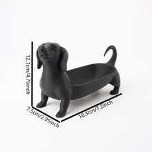 1PC Cute Dachshund Shaped Jewelry Tray, Resin Animal Ring & Earring Storage Dish, Decorative Vanity Organizer For Keys, Watches And Small Accessories, Desktop Storage Box, Home Bedroom Decor Gift - Multicolor - View 9