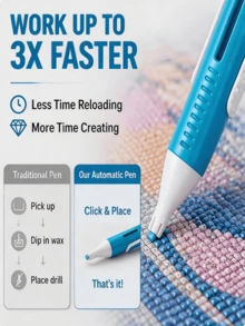 1 Set Diamond Painting Accessories Pen, Automatic Bead Dispenser, No Glue/Wax Needed, Easy One-Handed Operation, Suitable For Beginners And Professionals, Smooth Bead Flow And Anti-Clogging, Great Gift For Diamond Painting Enthusiasts - Multiple Styles - View 3