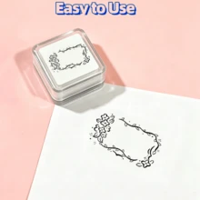 1 buah Stempel Sensitif Cahaya Seri Ins Style Planner, Stempel Bingkai Pesan Minimalis, Stempel Persegi untuk Catatan Jadwal Kehidupan Pribadi, Stempel Dekoratif Pola Bingkai Kreatif, Cocok untuk Seni & Kerajinan, Buku Harian, Scrapbook, Perencana, Surat, Pembuatan Kartu, Alat Bahan Dekorasi Perencana Multifungsi - Segel persegi transparan - View 5