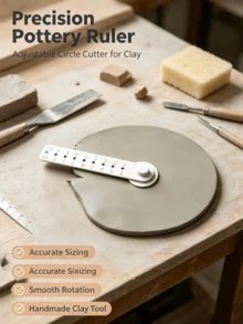 Pemotong Bulat Keramik yang Dapat Diatur, Alat Pemotong Bulat Tanah Liat Berbagai Ukuran, Pemotong Bulat Presisi, Cocok untuk Kerajinan Keramik Buatan Tangan, Studio Tembikar, dan Perlengkapan Kreasi Seni DIY - MultiWarna - View 1