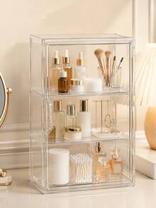 Tủ trưng bày acrylic trong suốt 3 lớp với cửa nam châm, hộp trưng bày Giáng Sinh, hộp đựng trang sức, đồ dùng thiết yếu cho gia đình, trang trí phòng ngủ, kệ lưu trữ nhiều lớp cho đồ sưu tầm, văn phòng, quà tặng cho phụ nữ, hộp lưu trữ, trang trí phòng, quà Giáng Sinh - Nhiều màu - Xem 3