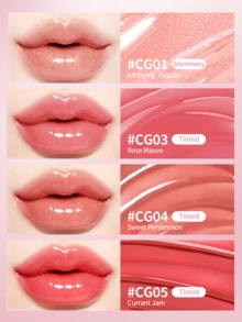 Eunarz Glitter Lip Gloss Tinted Lip Oil Balm Moisturizing Shiny Lip Care Non-Sticky Hydrating Suitable For Dry Lips - #CG05 Currant Jam - View 8