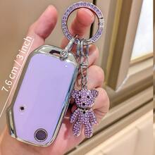 Kia Car Key Fob Cover Key Case, With Puppy Keychain Key Chain, Rhinestone Key Ring, Suitable For Kia Ceed, Cerato, Forte, Sorento, Soul, Sportage, Telluride, K5 Protective Cover - Bear Model - View 6