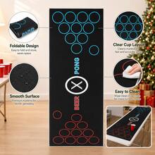 Christmas Party Beer Pong Game Table Mat, Beer Pong Cup Game Mat - Multicolor - View 7