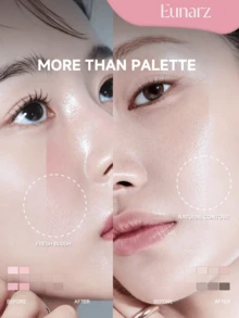 Palet Eyeshadow Eunarz 15 Warna, Palet Makeup All-In-One Matte Shimmer Metallic Berpigmen Tinggi, Cocok untuk Siang dan Malam, Tahan Lama dan Tidak Mudah Luntur - #PA131 PALET ALMOND MERAH MUDA - View 5