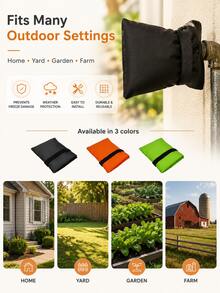 Outdoor Winter Faucet Cover – Insulated, Waterproof, And Reusable; Suitable For Gardens And Farms; Easy To Install With Securing Straps - Multicolor - View 9