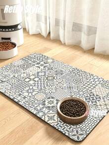 1pc Pet Feeding Mat, Non-Slip Rubber Bottom, Prevents Pets From Slipping, Absorbent And Easy To Clean, Suitable For Cats, Dogs And Other Pets Feeding - Multicolor - View 13