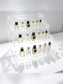 1pc Acrylic Cosmetic Storage Box, Multi-Layer Transparent Display Rack, Suitable For Perfume, Skincare, Makeup, Bathroom, Bedroom, Home Decor, Suitable For Vacation, Beach, Bathroom & Bedroom Storage, Large Capacity - Multicolor - View 6
