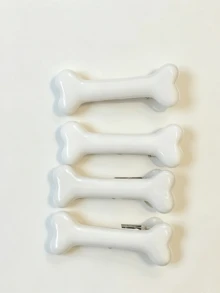 1/4pcs Women's Bone-Shaped Ceramic Dog Bone Hair Clips, Cute Animal Hair Clips, Fashion Hair Accessories - Multicolor - View 3