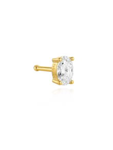 1pc 925 Sterling Silver Sparkling Zirconia Earrings Studs For Women 18K Gold Plated Small Cartilage Piercing Earring Hypoallergenic For Birthday Jewelry - Gold - View 19