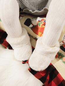 Cute Plush Infant Boots, Warm Soft Snow Boots For Boys And Girls, Winter Boots, Infant's First Holiday Gift - Apricot - View 11