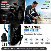 150PSI Fast Car Tire Inflator, Portable Air Compressor Tire Pump - Equipped With LED Light, Pressure Gauge And One-Touch Smart Wireless Design - Suitable For Cars, Motorcycles, Bicycles And Sports Balls, 3x Faster Inflation Speed - A - View 6