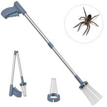 1pc Foldable Spider Catcher 83cm Long Handle Insect Bug Grabber Tool Grey Handheld Humane Spider Remover For Bee Cockroach Butterfly Moth Pest Capture Catch And Release Indoor Home Use - A - View 1