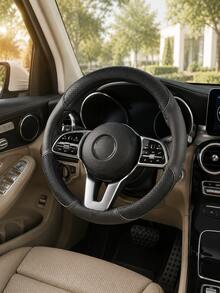 1pc 14.5-15 Inch Universal Round Steering Wheel Cover, Luxury Business Style Diamond Quilted Artificial PU Leather, Pure Black Stitching Detail Anti-Slip Sweat-Absorbent Wear-Resistant Breathable Grip Protector, All-Season Fit For Sedan / SUV / Truck, Commuting, Self-Driving, Holiday Travel Universal Interior Modification Accessory, Compatible With All Series And Most Car Models - Multicolor - View 7