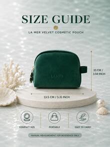 La Mer 圓形化妝包,13.5*10cm,單件販售,獨特撞色,拉鍊便攜,適合日常收納、出行攜帶 - La Mer 圓形化妝包 - 查看 4