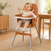 Portable High Chair For Babies, Foldable, With B - Rust Brown - View 2