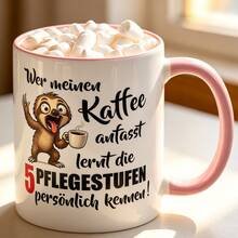 Funny Sloth Coffee Mug, "Who Dares Touch My Coffee, I'll Beat Him!" Slogan Cup, Humorous Gift For Coffee Lovers, Perfect For Juice, Milk, Coffee - Perfect Birthday And Holiday Gift For Family, Gift For Him, Funny Mug - Multicolor - View 11