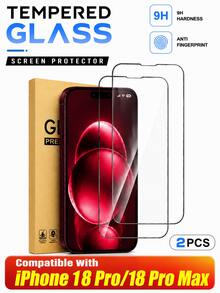 CASECOPS 2Packs High Definition Tempered Glass Screen Protector, Compatible With IPhone 18 Pro/18 Pro Max/17/17 Pro/17 Pro Max/16/15/14/13/12/11/Xs Max/Xs/Xr Series, 9H+ Hardness Tempered Glass, Full Coverage, Anti-Fingerprint, Anti-Scratch, With Screen-Printed Border, High-Quality Cell Phone Accessories, Compatible Phone Case - 2Pcs - View 36