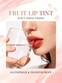 USHAS Fruit‑Infused Tint Lip Ink, High Pigment Lightweight Lip Tint, Long‑Lasting Non‑Sticky Lip Stain, Moisturizing Vivid Color Lip Makeup For Daily Wear, Transfer‑Resistant Natural Fruit‑Based Lip - #02 Watermelon - View 4