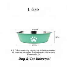 1个不锈钢宠物碗，狗碗，猫碗，防滑水碗，防滑防溢宠物喂食碗，适合各种体型的猫狗，实用便携耐用的居家户外宠物用品 - 彩印碗 - 查看 13