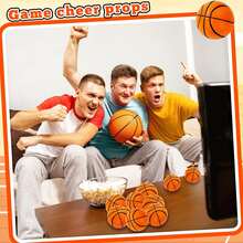 Pelota antiestrés con forma de baloncesto realista, material de PU, juguete fidget, decoración de escritorio - Multicolor - Ver 4