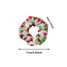 4pcs Women's Fruit Element Hair Ties, Watermelon Rind & Watermelon Flesh Fresh Pattern Design, Fashionable Hair Accessories For Bun, Ponytail, Suitable For Outdoor, Daily, Party, Travel - Multicolor - View 3