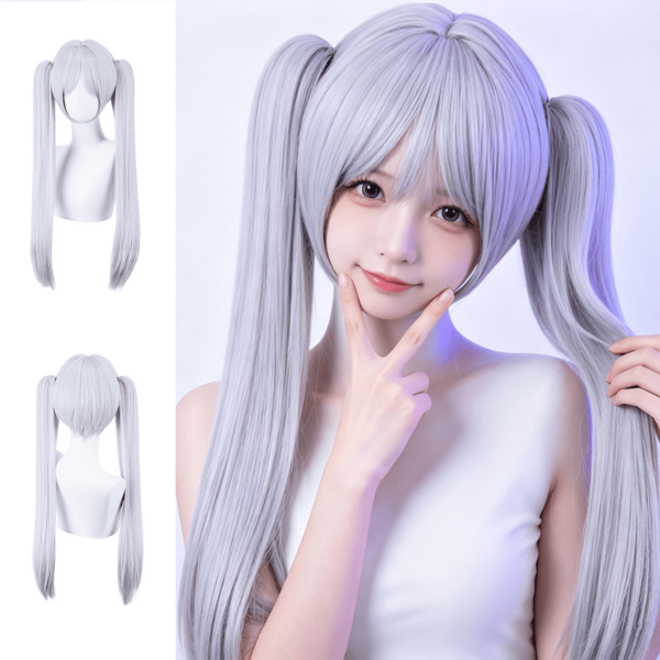 Frieren Cosplay 假髮 - 真實頭皮頂部動漫假髮，耐熱且易於造型，適用於萬聖節、動漫展和日常穿戴，包含假髮帽