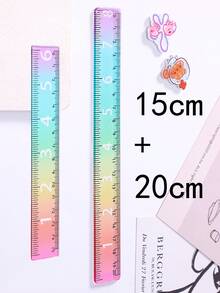 Gradient Rainbow Ruler, Rainbow Color Acrylic Plastic Straight Ruler, Precise Measuring Tool, Suitable For Students, Teachers, Office Workers, Large Number Display Clear, Perfect For Precise Drawing And Measuring In Schools And Offices, Back To School Essential, Gift For Teachers And Students - Multicolor - View 13