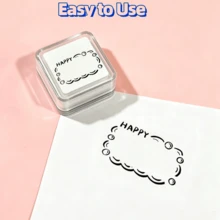 1 buah Stempel Sensitif Cahaya Seri Ins Style Planner, Stempel Bingkai Pesan Minimalis, Stempel Persegi untuk Catatan Jadwal Kehidupan Pribadi, Stempel Dekoratif Pola Bingkai Kreatif, Cocok untuk Seni & Kerajinan, Buku Harian, Scrapbook, Perencana, Surat, Pembuatan Kartu, Alat Bahan Dekorasi Perencana Multifungsi - Segel persegi transparan - View 6