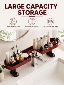 Vertical Faucet Storage Rack No Drilling Bathroom Sink Organizer Shelf Cosmetic Storage Rack Washbasin - View 2