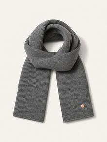 Women's Solid Color Ribbed Scarf With Metal N Decoration, Winter Neck Warmer, Casual Daily Accessory - Scarf - View 8