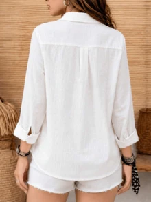 Women Blouses & Shirts - White - View 2