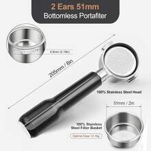 51mm Bottomless Portafilter 2 Ear For De-Longhi ECP3420/EC155/BCO430/EC260 - Multicolor - View 8
