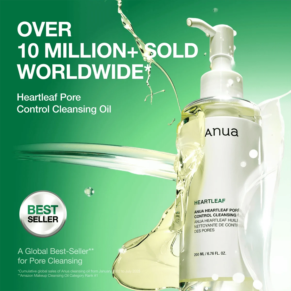 Anua - Heartleaf Pore Control Cleansing Oil 200ML Cleansing Oil - Facial Makeup Remover - Clear - View 1