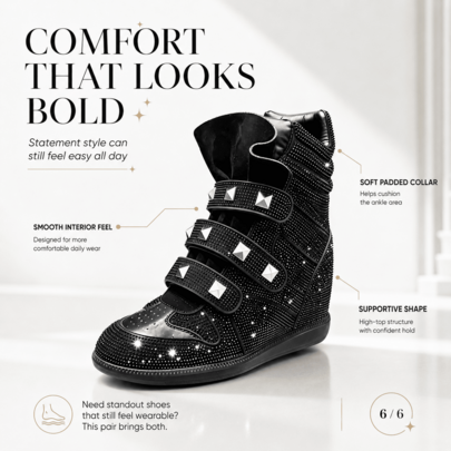 ISA 2026 New Sneakers, Women's Vintage-Style Casual Shoes With A Round Toe. Featuring A Hidden Heel For Extra Height.